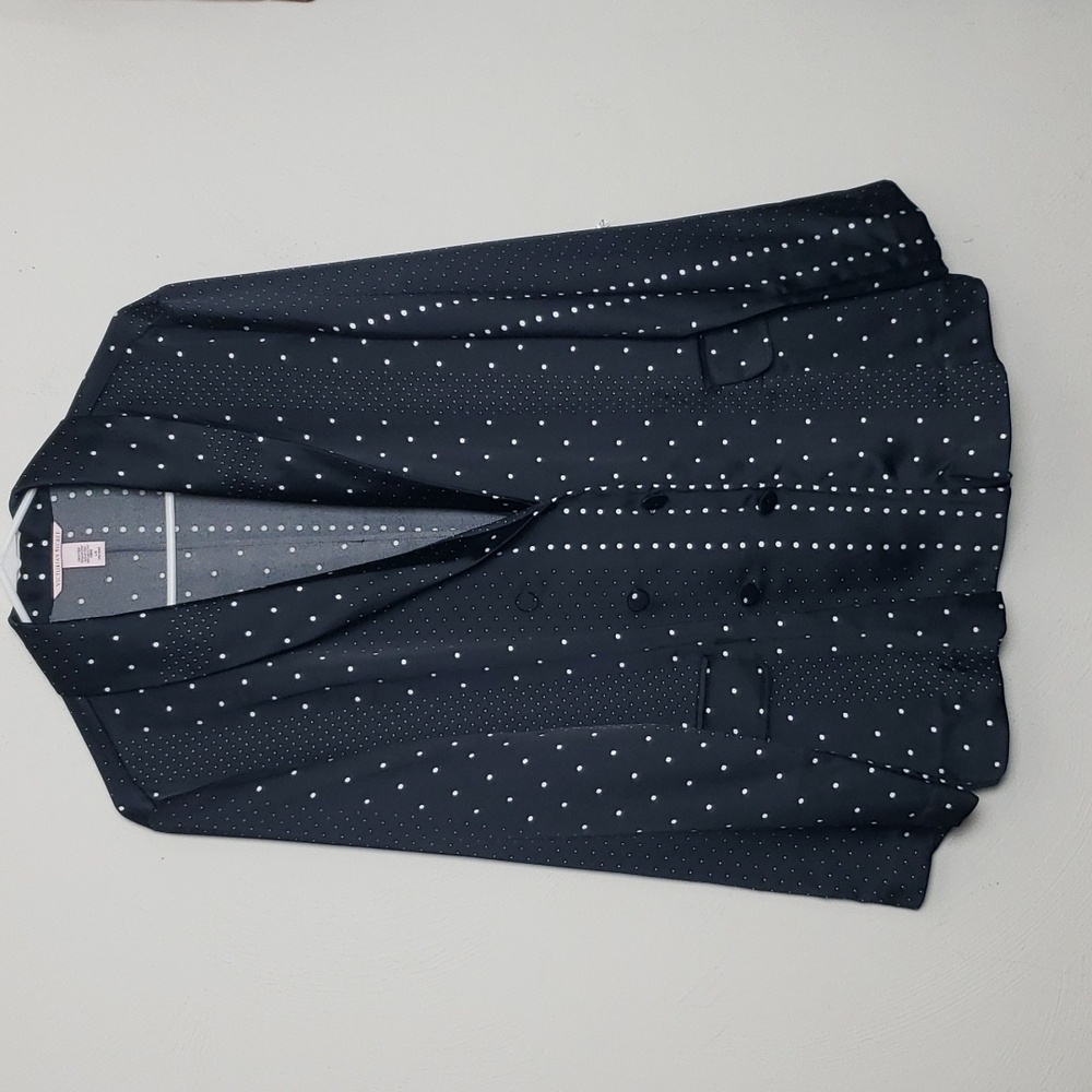 Victoria's Secret Black and White Polka Dot Oversize Blazer Size L